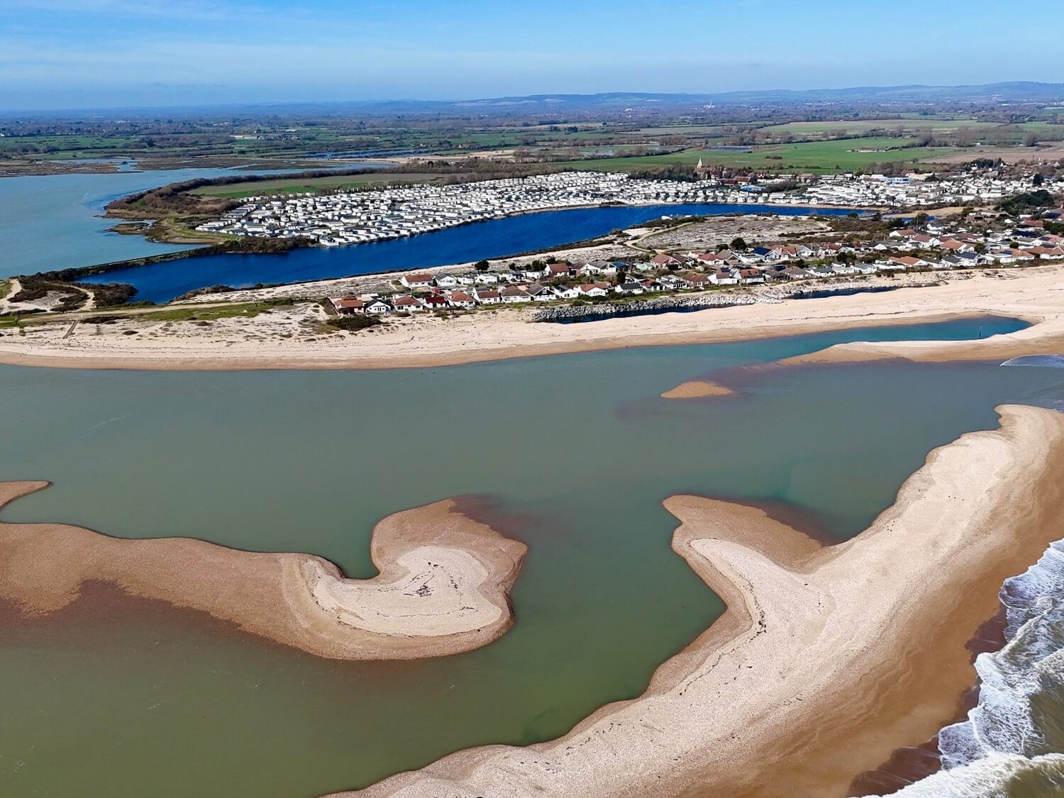 Aerial view of Pagham Beach